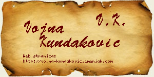 Vojna Kundaković vizit kartica
